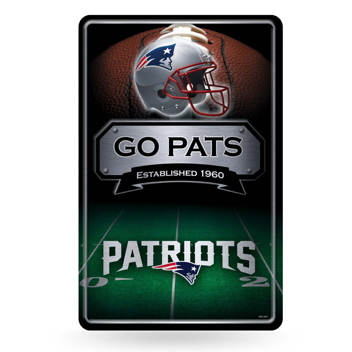 NFL New England Patriots Large Metal Sign Fan Gear NFL New England Patriots