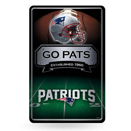 NFL New England Patriots Large Metal Sign Fan Gear NFL New England Patriots