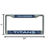 NFL Tennessee Titans Chrome Glitter License Plate Frame Fan Gear NFL Tennessee Titans