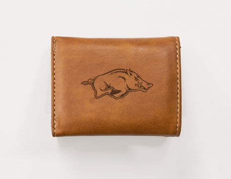 NCAA Arkansas Razorbacks Laser Engraved Tri-Fold Wallet Fan Gear NCAA Arkansas Razorbacks