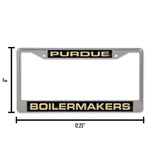NCAA Purdue Boilermakers Laser Cut Chrome License Plate Frame Fan Gear NCAA Purdue Boilermakers