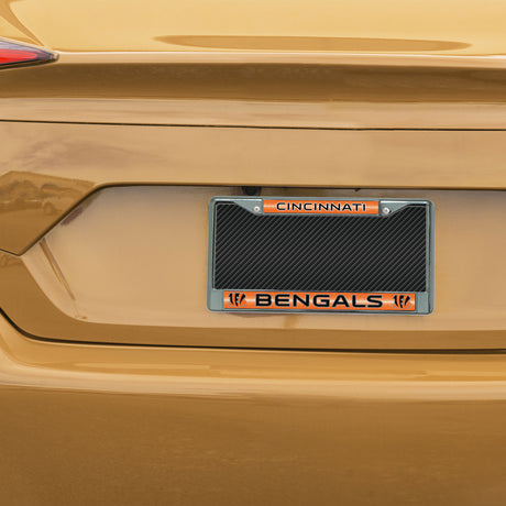 NFL Cincinnati Bengals Chrome Glitter License Plate Frame Fan Gear NFL Cincinnati Bengals