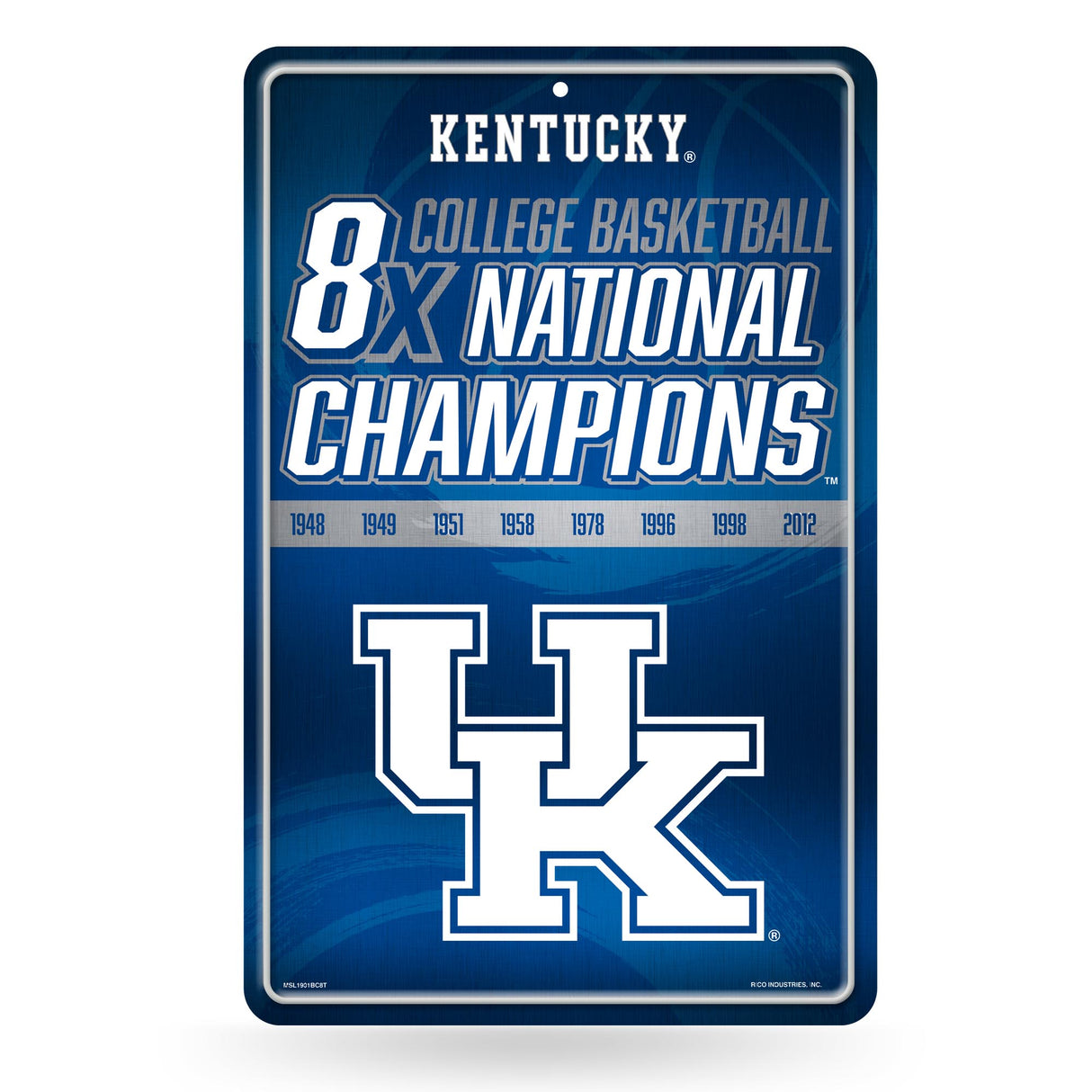 NCAA Kentucky Wildcats Large Metal Sign