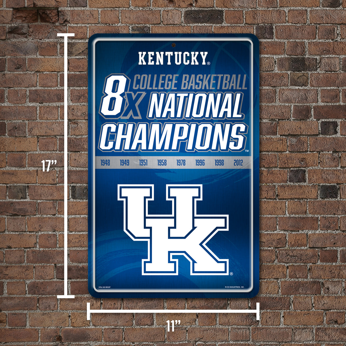 NCAA Kentucky Wildcats Large Metal Sign