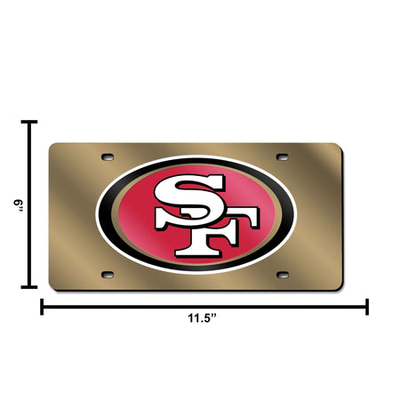 NFL San Francisco 49ers Laser Cut License Plate Tag Fan Gear NFL San Francisco 49ers