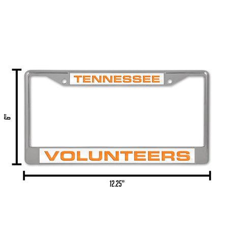 NCAA Tennessee Volunteers Laser Cut Chrome License Plate Frame Fan Gear NCAA Tennessee Volunteers