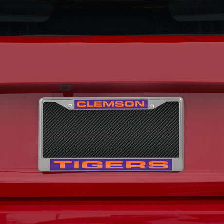 NCAA Clemson Tigers Laser Cut Chrome License Plate Frame Fan Gear NCAA Clemson Tigers