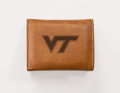NCAA Virginia Tech Hokies Laser Engraved Tri-Fold Wallet Fan Gear NCAA Virginia Tech Hokies