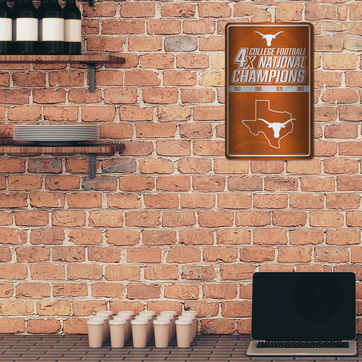 NCAA Texas Longhorns Large Metal Sign Fan Gear NCAA Texas Longhorns