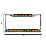 NCAA Miami Hurricanes - The U Laser Cut Chrome License Plate Frame Fan Gear NCAA Miami Hurricanes