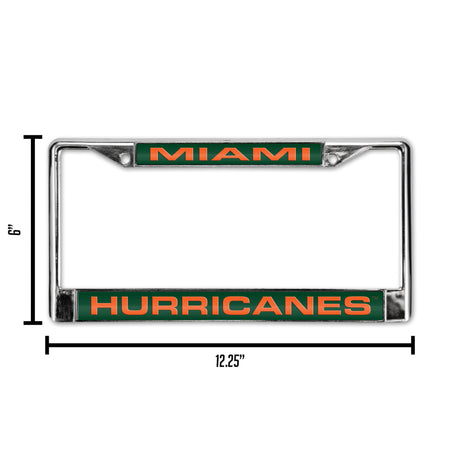 NCAA Miami Hurricanes - The U Laser Cut Chrome License Plate Frame Fan Gear NCAA Miami Hurricanes