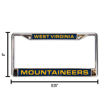 NCAA West Virginia Mountaineers Laser Cut Chrome License Plate Frame Fan Gear NCAA West Virginia Mountaineers