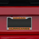 NCAA Miami Hurricanes - The U Laser Cut Chrome License Plate Frame Fan Gear NCAA Miami Hurricanes