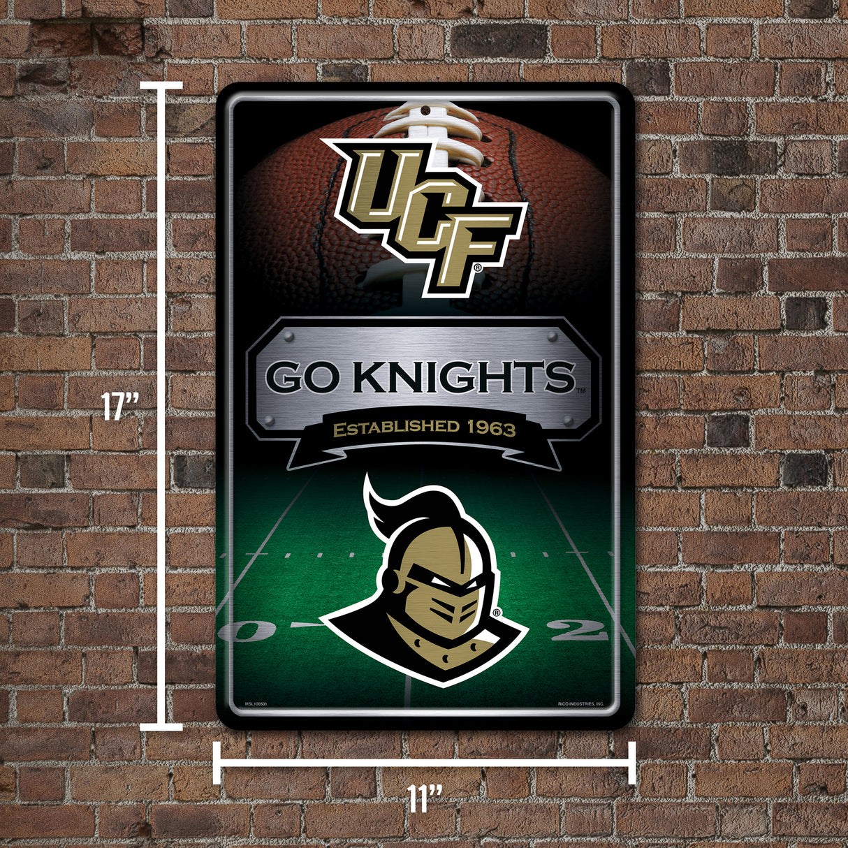NCAA Central Florida Knights - UCF Large Metal Sign Fan Gear NCAA Central Florida Knights