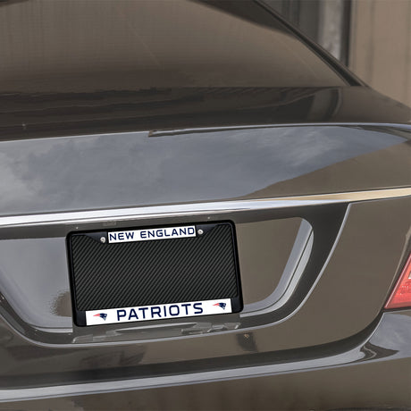 NFL New England Patriots Black Chrome License Plate Frame Fan Gear NFL New England Patriots