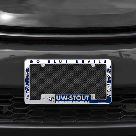NCAA Wisconsin-Stout Blue Devils All Over Chrome Frame Fan Gear NCAA Wisconsin-Stout Blue Devils