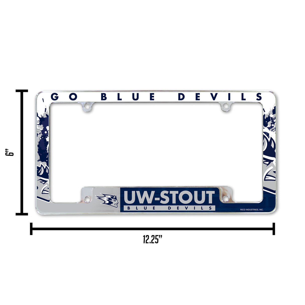 NCAA Wisconsin-Stout Blue Devils All Over Chrome Frame Fan Gear NCAA Wisconsin-Stout Blue Devils