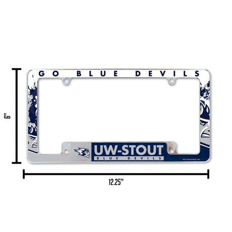 NCAA Wisconsin-Stout Blue Devils All Over Chrome Frame Fan Gear NCAA Wisconsin-Stout Blue Devils