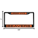 NCAA Oregon State Beavers Laser Cut Black Chrome License Plate Frame Fan Gear NCAA Oregon State Beavers