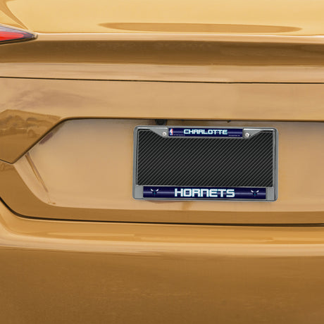 NBA Charlotte Hornets Chrome Glitter License Plate Frame Fan Gear NBA Charlotte Hornets