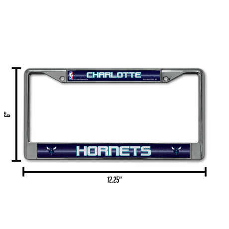 NBA Charlotte Hornets Chrome Glitter License Plate Frame Fan Gear NBA Charlotte Hornets