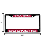 NCAA Oklahoma Sooners Laser Cut Black Chrome License Plate Frame Fan Gear NCAA Oklahoma Sooners