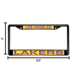 NBA Los Angeles Lakers Laser Cut Black Chrome License Plate Frame Fan Gear NBA Los Angeles Lakers