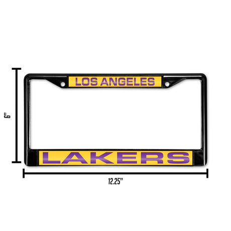 NBA Los Angeles Lakers Laser Cut Black Chrome License Plate Frame Fan Gear NBA Los Angeles Lakers