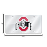 NCAA Ohio State Buckeyes Silver Laser Cut Automobile Tag Fan Gear NCAA Ohio State Buckeyes