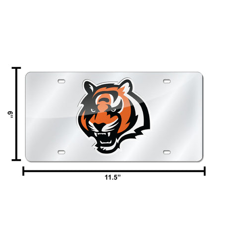 NFL Cincinnati Bengals Laser Cut Silver License Plate Tag Fan Gear NFL Cincinnati Bengals