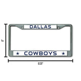 NFL Dallas Cowboys Chrome License Plate Frame Fan Gear NFL Dallas Cowboys