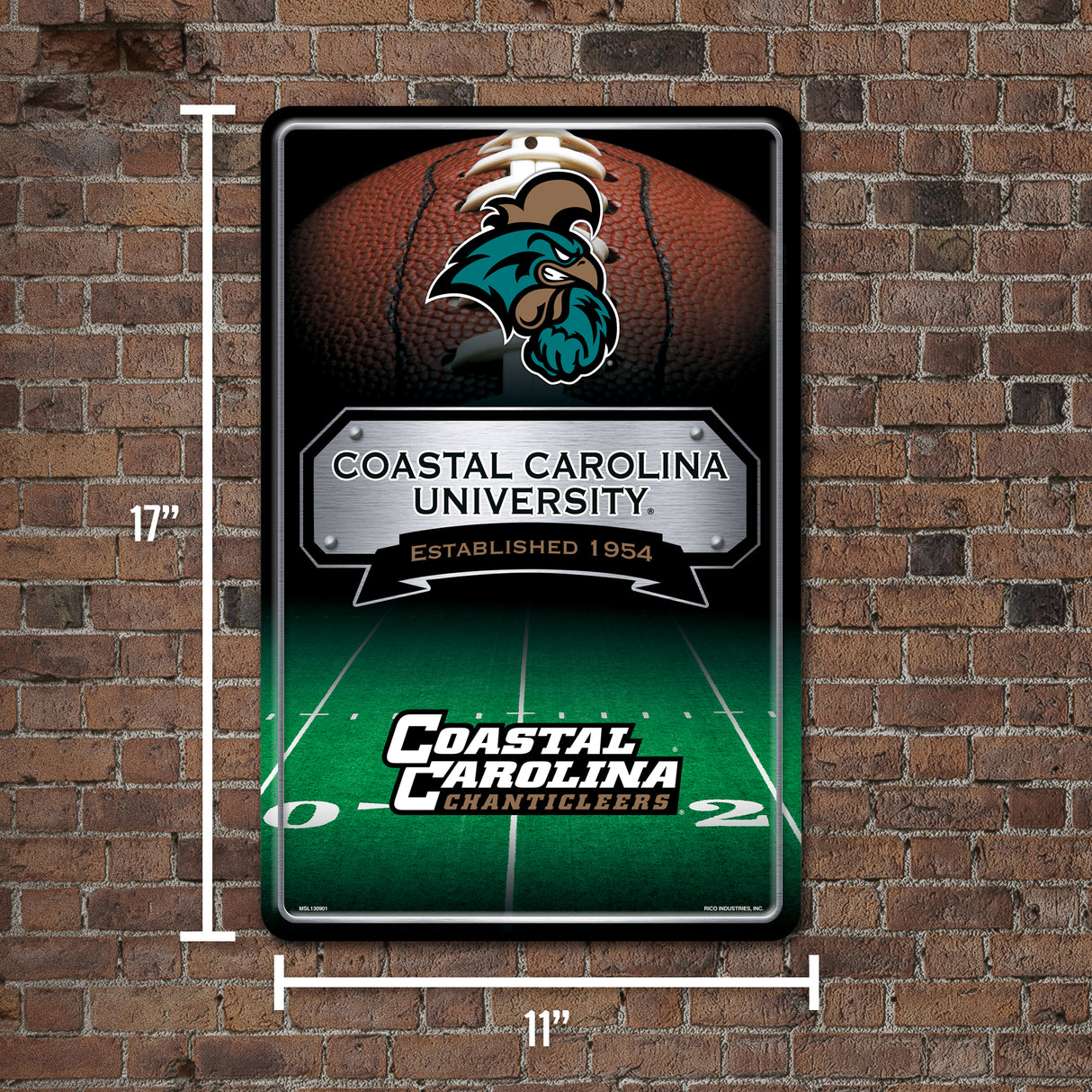 NCAA Coastal Carolina Chanticleers Large Metal Sign