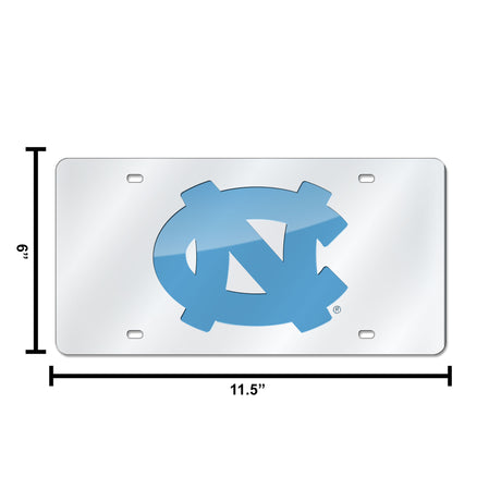 NCAA North Carolina Tar Heels Silver Laser Cut Automobile Tag Fan Gear NCAA North Carolina Tar Heels
