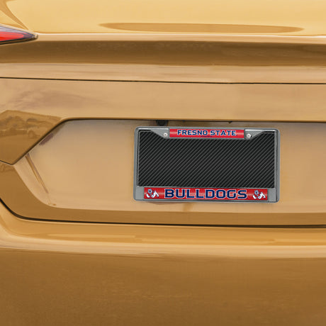NCAA Fresno State Bulldogs Chrome Glitter License Plate Frame Fan Gear NCAA Fresno State Bulldogs