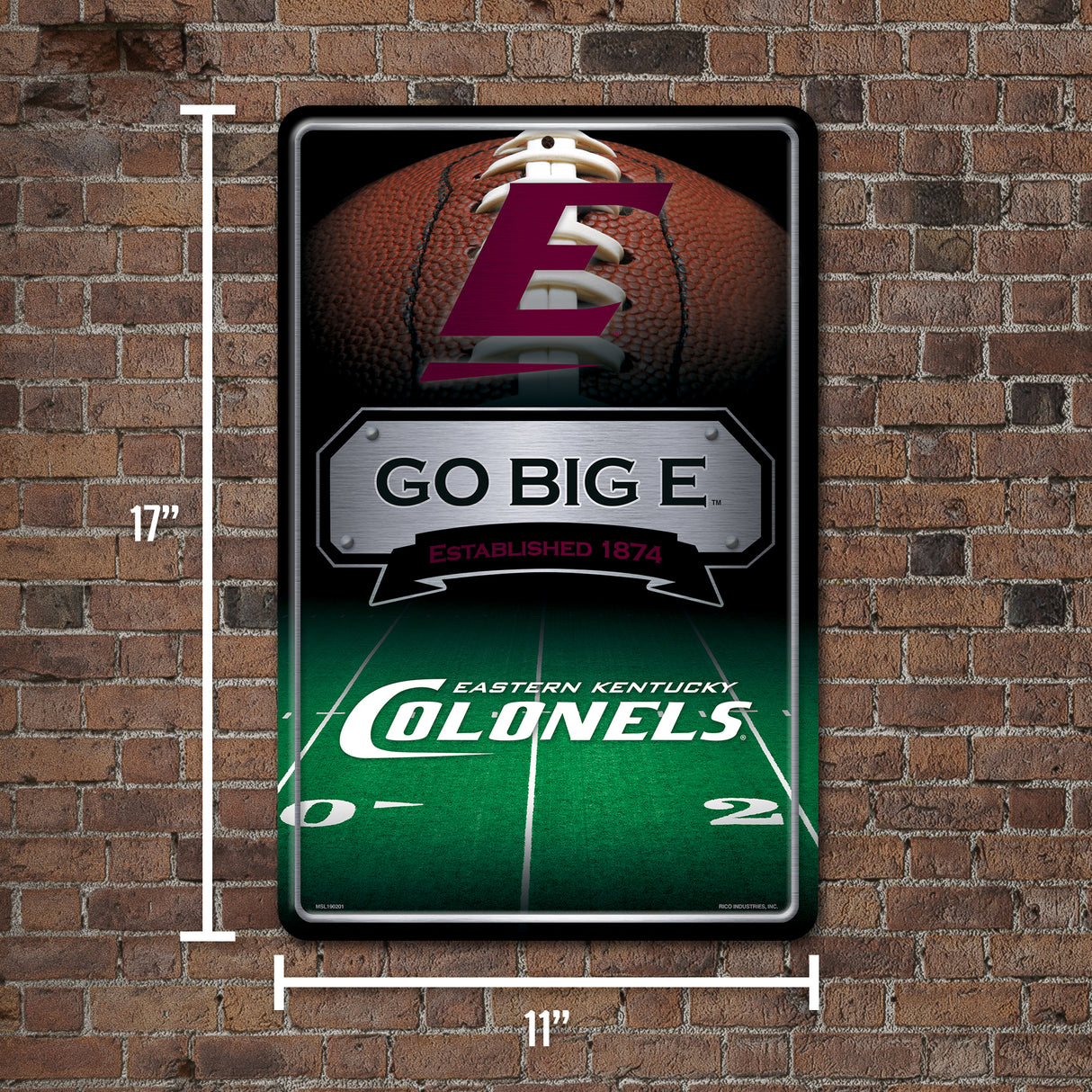 NCAA Eastern Kentucky Colonels Large Metal Sign Fan Gear NCAA Eastern Kentucky Colonels