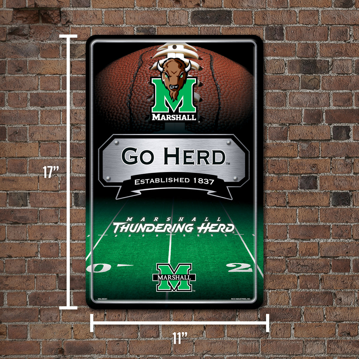 NCAA Marshall Thundering Herd Large Metal Sign