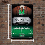 NCAA Marshall Thundering Herd Large Metal Sign
