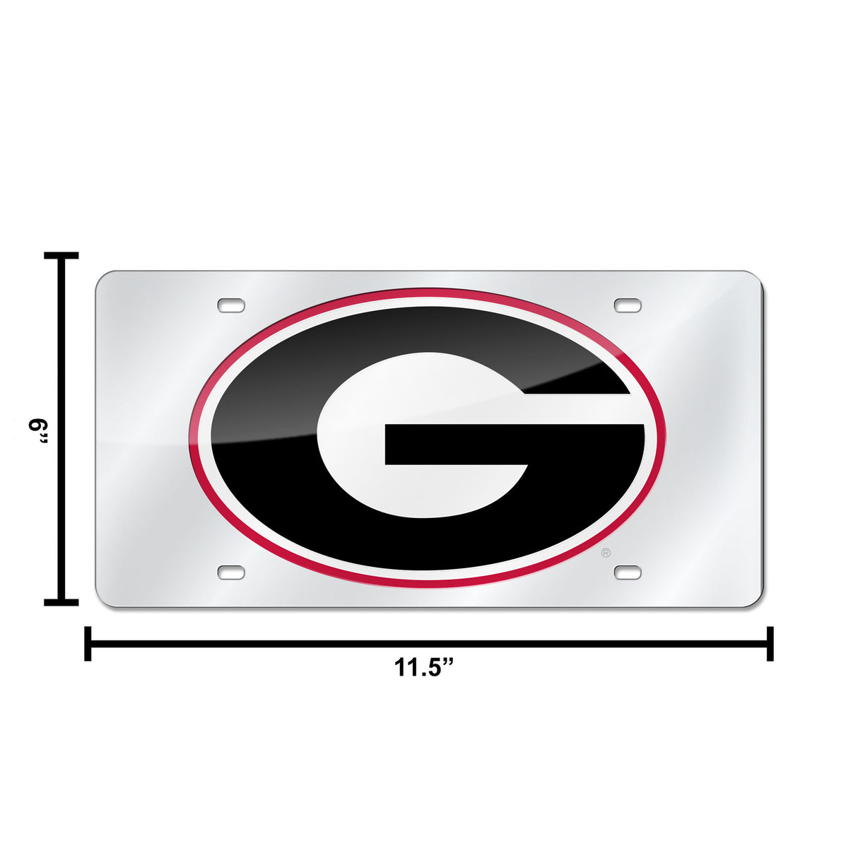 NCAA Georgia Bulldogs Silver Laser Cut Automobile Tag Fan Gear NCAA Georgia Bulldogs