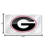 NCAA Georgia Bulldogs Silver Laser Cut Automobile Tag Fan Gear NCAA Georgia Bulldogs