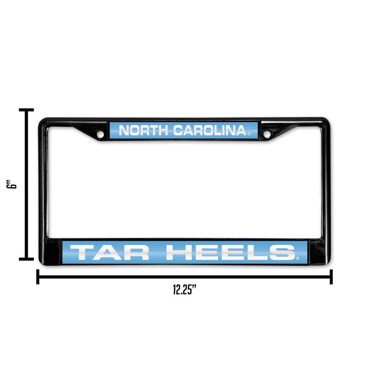 NCAA North Carolina Tar Heels Laser Cut Black Chrome License Plate Frame Fan Gear NCAA North Carolina Tar Heels