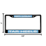 NCAA North Carolina Tar Heels Laser Cut Black Chrome License Plate Frame Fan Gear NCAA North Carolina Tar Heels