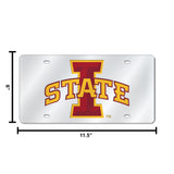 NCAA Iowa State Cyclones Silver Laser Cut Automobile Tag Fan Gear NCAA Iowa State Cyclones