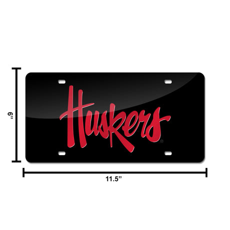 NCAA Nebraska Cornhuskers Laser Cut Automobile Tag Fan Gear NCAA Nebraska Cornhuskers
