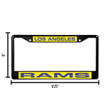 NFL Los Angeles Rams Laser Cut Black Chrome License Plate Frame Fan Gear NFL Los Angeles Rams