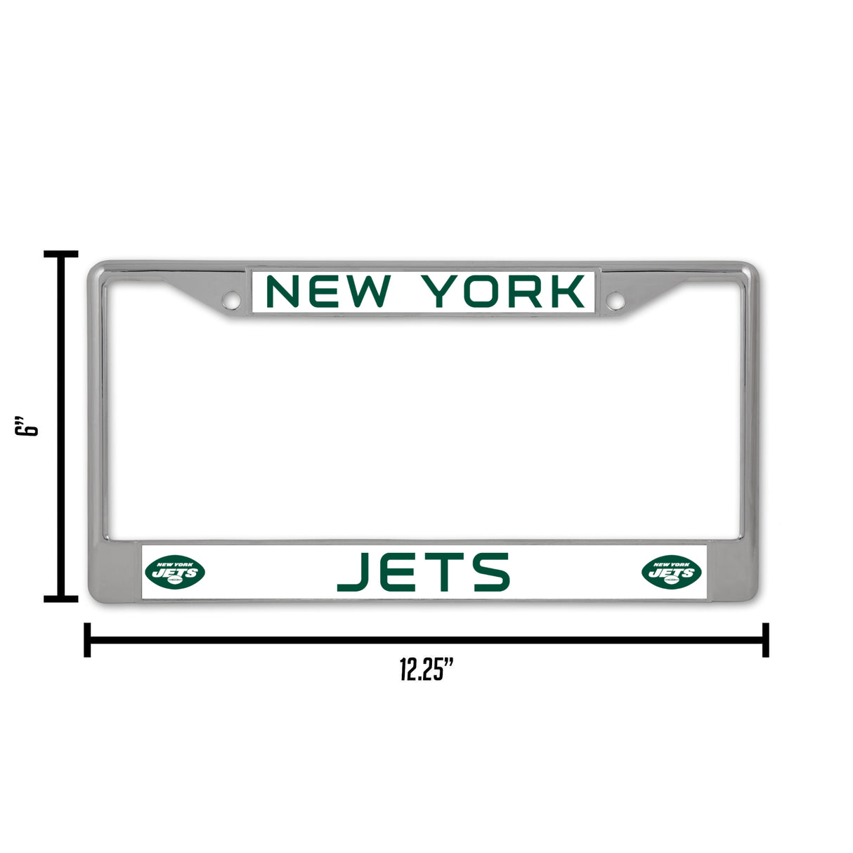NFL New York Jets Chrome License Plate Frame Fan Gear NFL New York Jets
