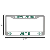 NFL New York Jets Chrome License Plate Frame Fan Gear NFL New York Jets