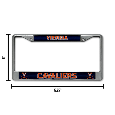 NCAA Virginia Cavaliers Chrome Glitter License Plate Frame Fan Gear NCAA Virginia Cavaliers