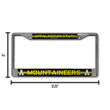 NCAA Appalachian State Mountaineers Chrome Glitter License Plate Frame Fan Gear NCAA Appalachian State Mountaineers