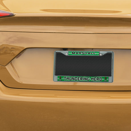 NCAA Marshall Thundering Herd Chrome Glitter License Plate Frame Fan Gear NCAA Marshall Thundering Herd