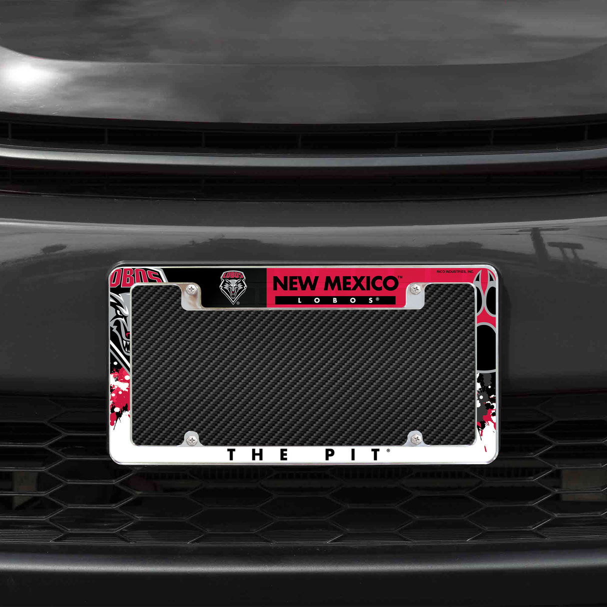 NCAA New Mexico Lobos All Over Chrome Frame Fan Gear NCAA New Mexico Lobos